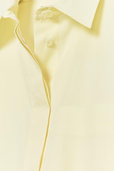 POPLIN SHIRT WITH POCKET - Yellow by Zara - Image 7