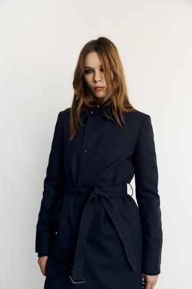 100% COTTON TRENCH COAT — Navy blue 2