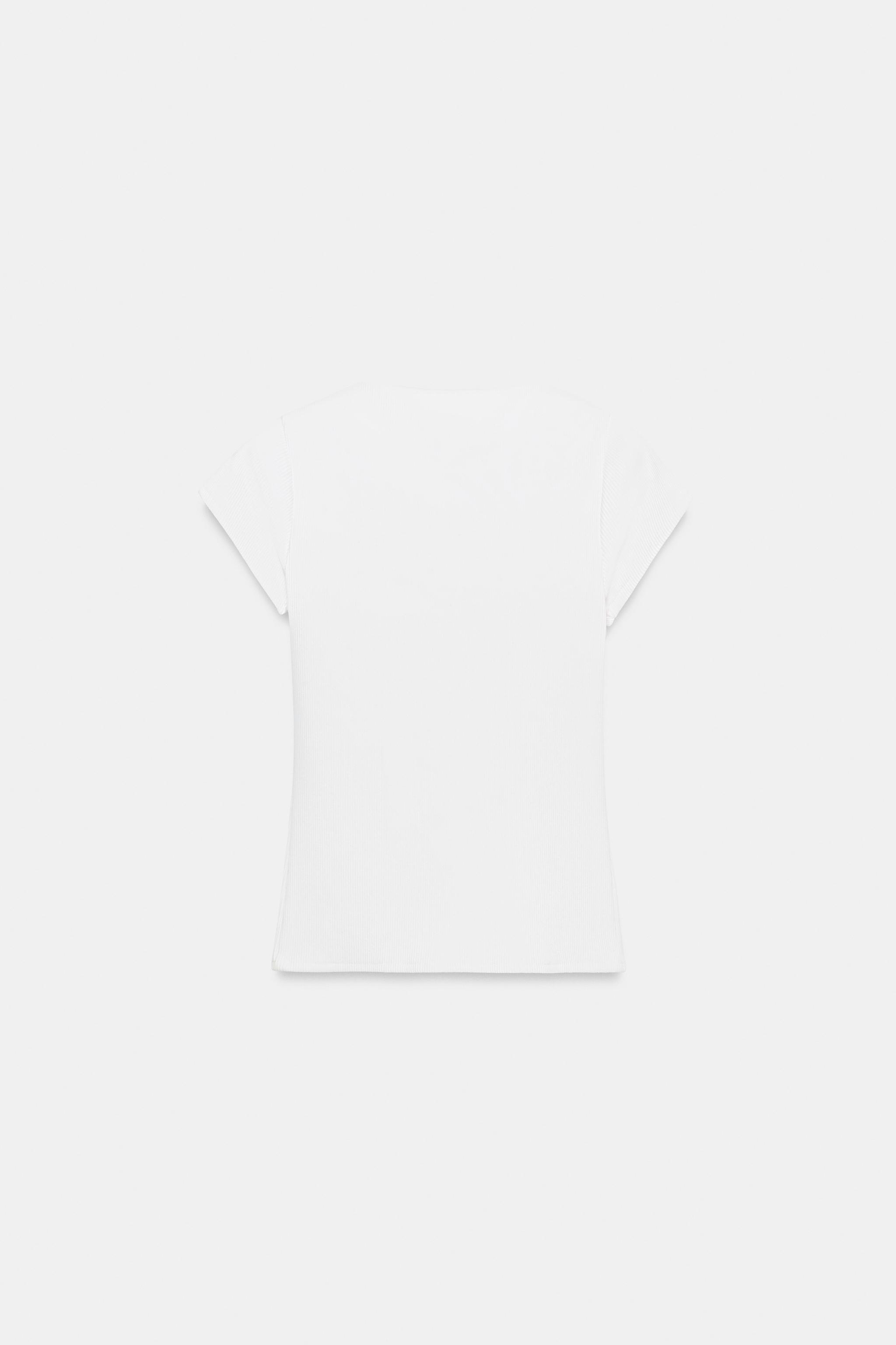 RIBBED BUTTON-UP T-SHIRT