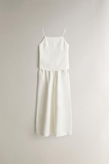 JUPE LONGUE EN LIN - Écru de Zara - Image 3