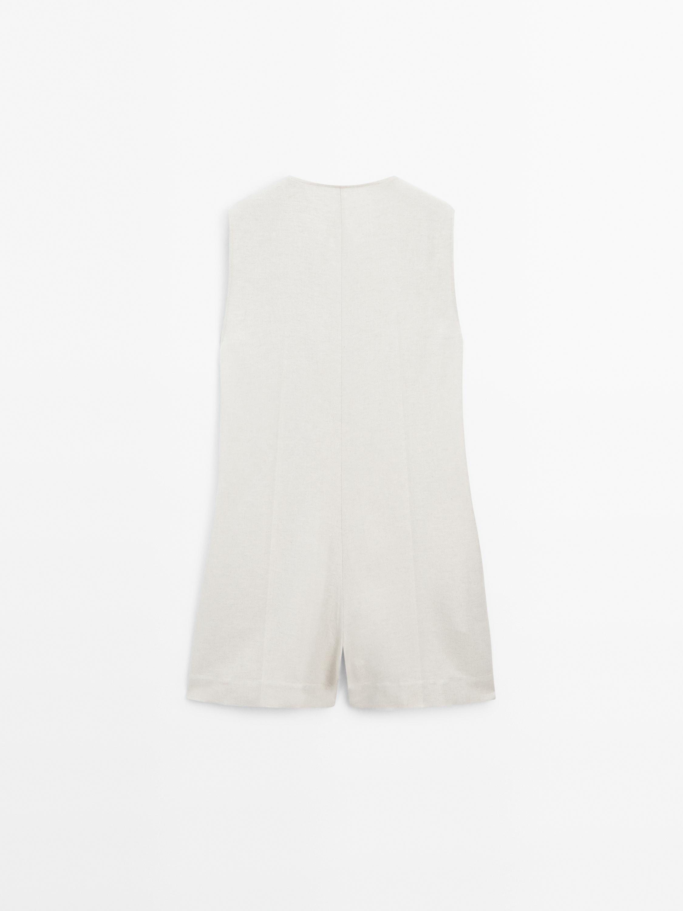 Combinaison-short lin