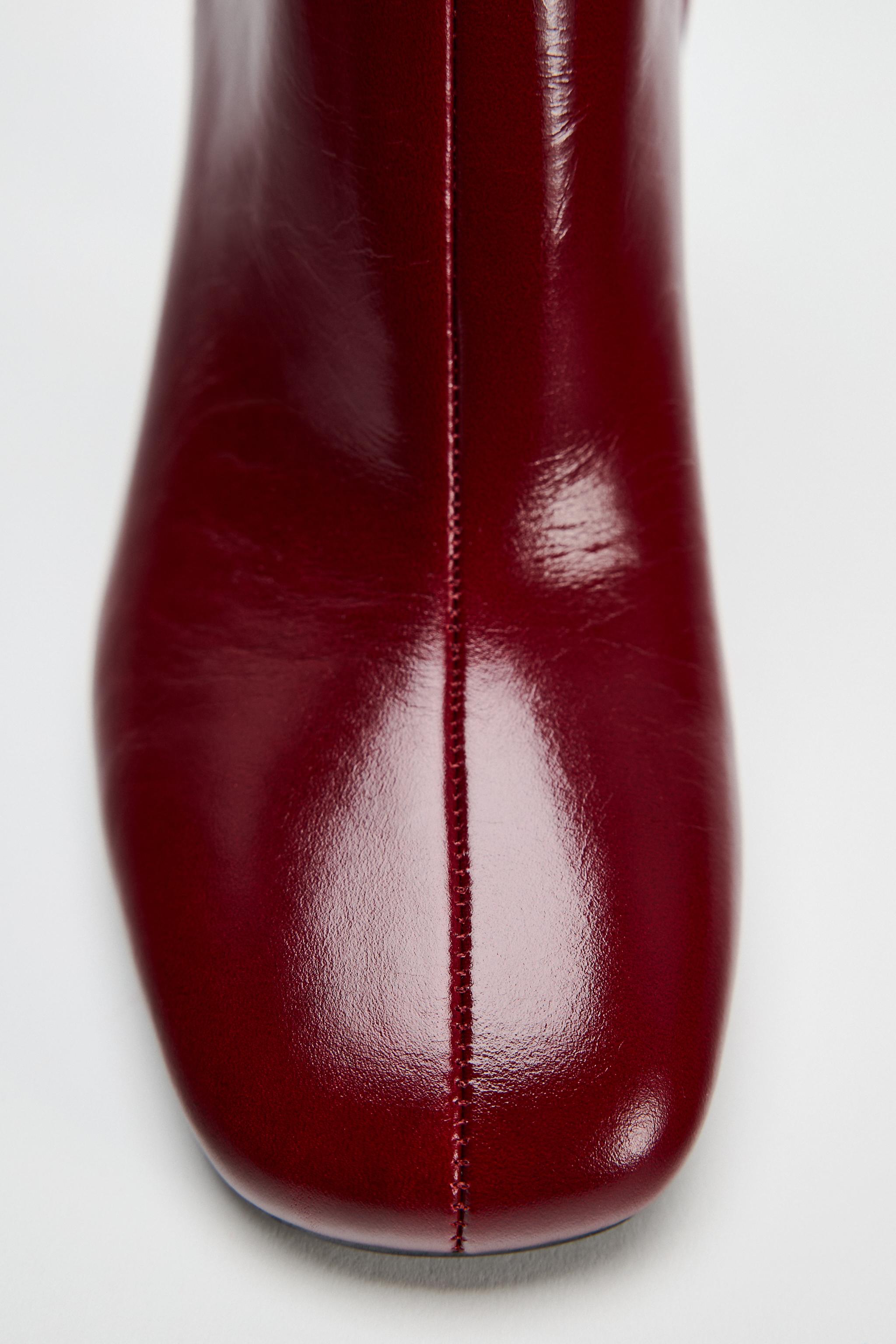 Bottine rouge zara on sale