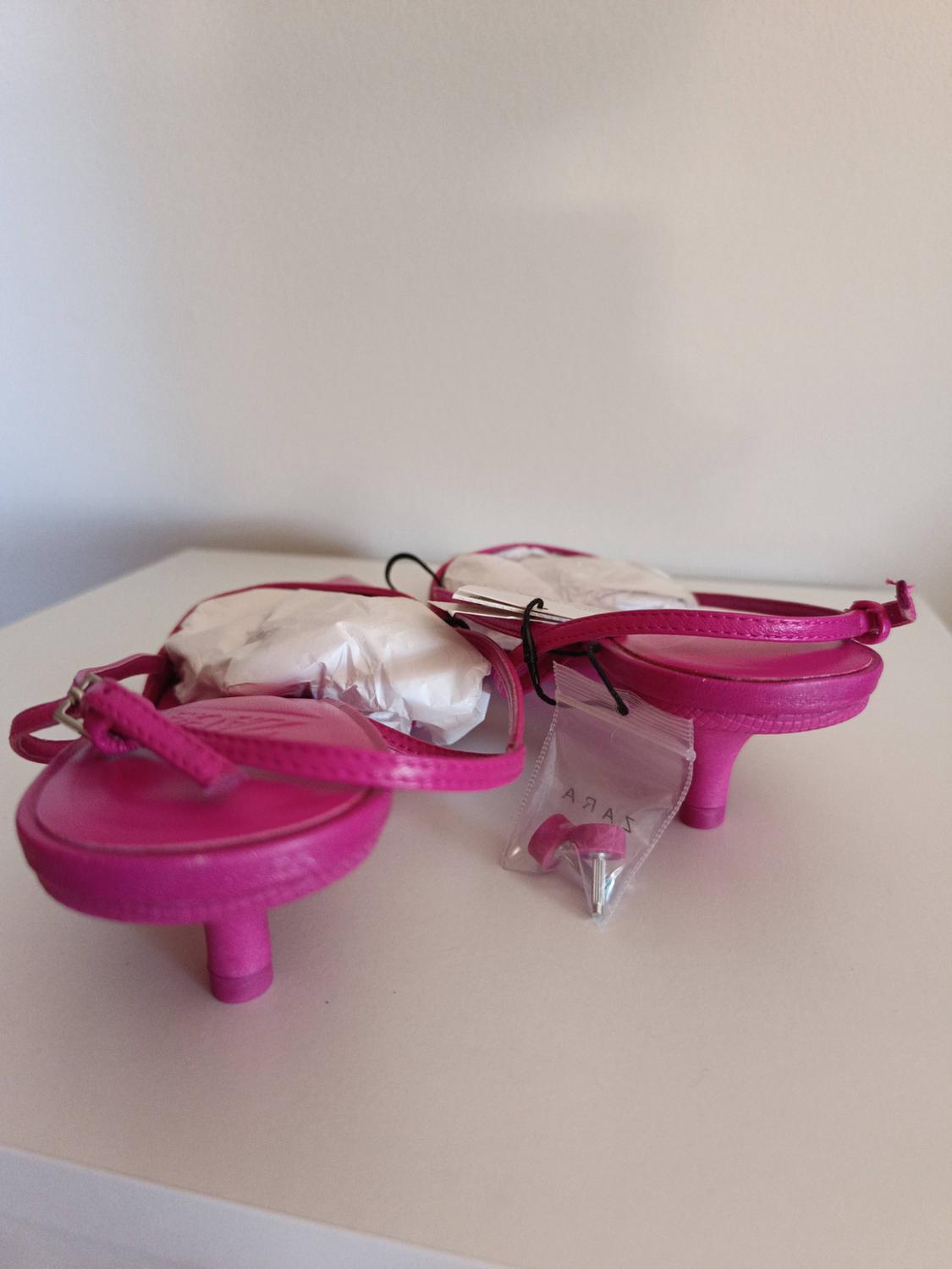 LEATHER BACKLESS HIGH HEEL SHOES - Image 2
