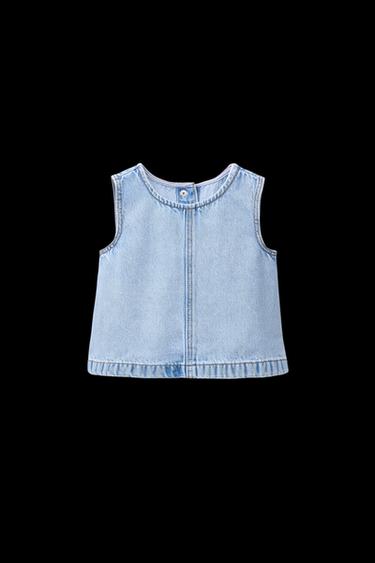 Zara DENIM TOP - Light blue - Image 0