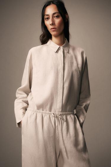 CAMISA 100% LINHO ZW COLLECTION - Areia da Zara