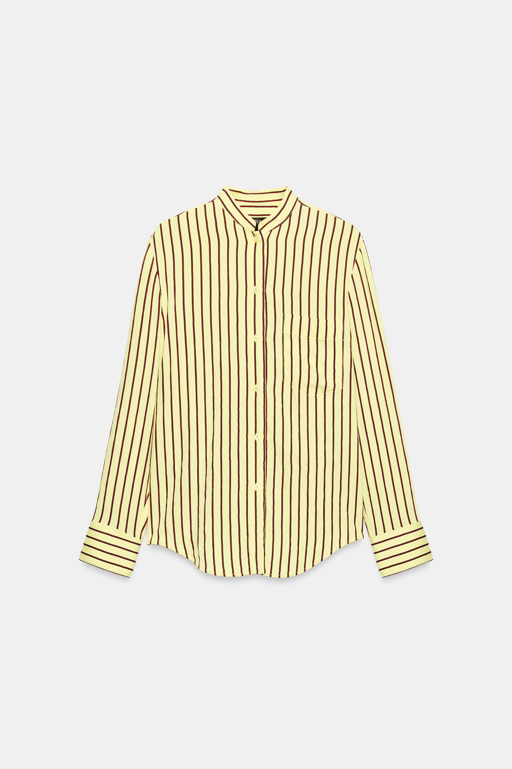 Женские рубашки Zara STRIPED POCKET SHIRT ZW COLLECTION