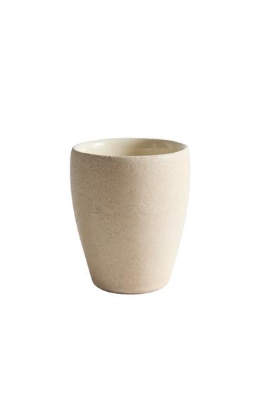 EARTH BROWN CERAMIC TOOTHBRUSH HOLDER - رمادي الخاص بـ Zara