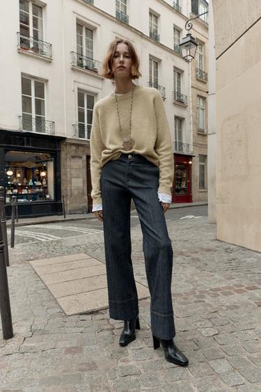 Z1975 BOOTCUT DENIM TROUSERS - Blue by Zara