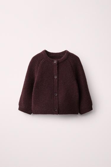 CARDIGAN 100% WOOL CREATED BY CARAMEL LONDON X ZARA - Dark burgundy by Zara