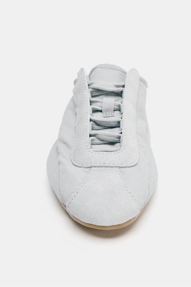 TENNIS OUVERTES À L'ARRIÈRE EN TISSU - Bleu clair de Zara - Image 3