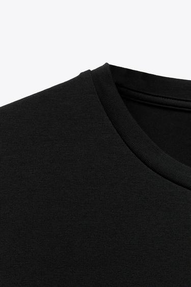 CROPPED STRETCH T-SHIRT - Black by Zara - Image 5