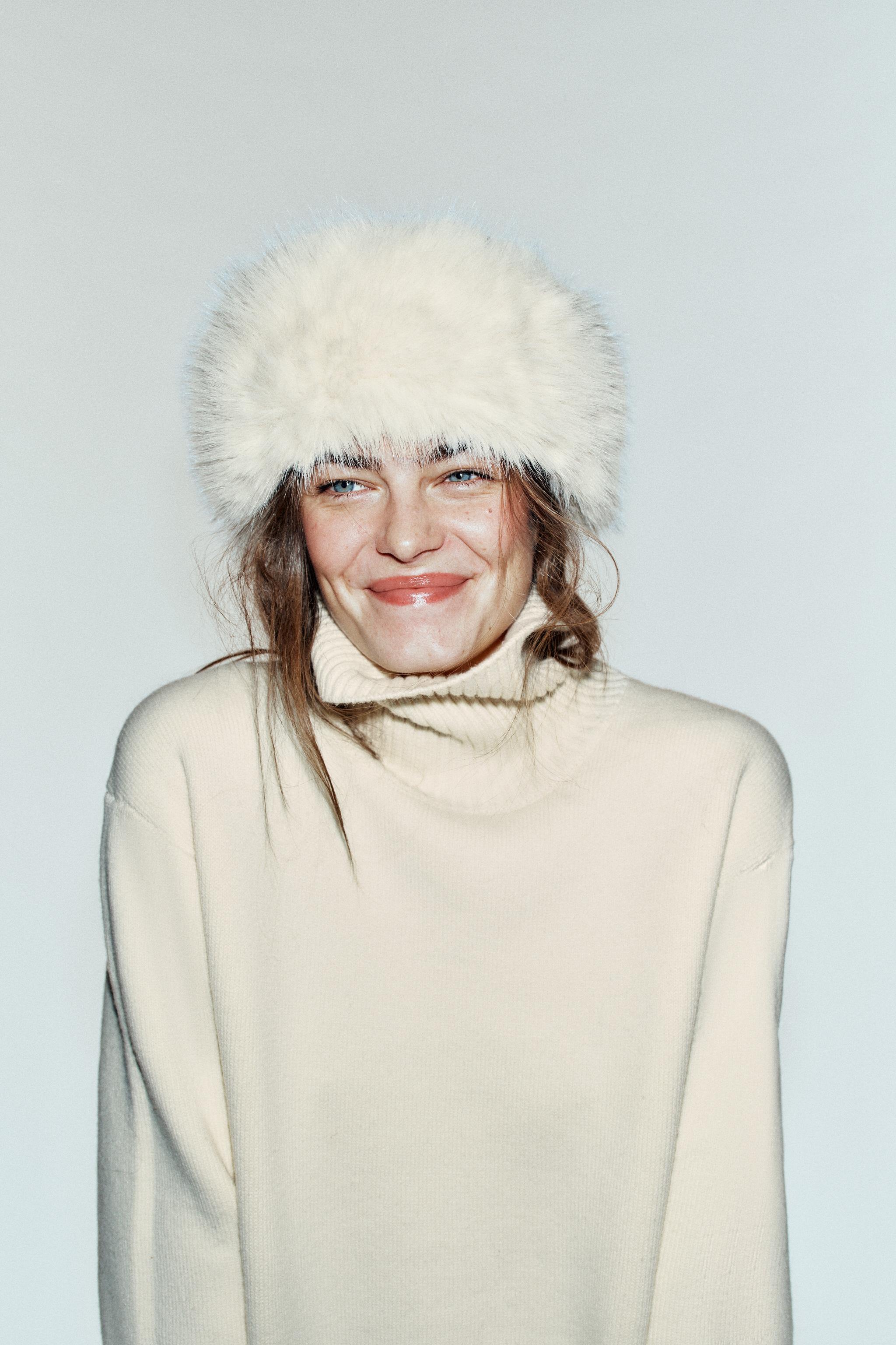 Faux-Fur Texture Knit Beanie by Zara