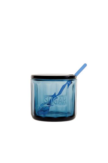 GLASS SUGAR BOWL - أزرق الخاص بـ Zara