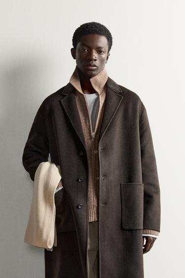 WOOL-BLEND DOUBLE-FACED COAT — Brown 2