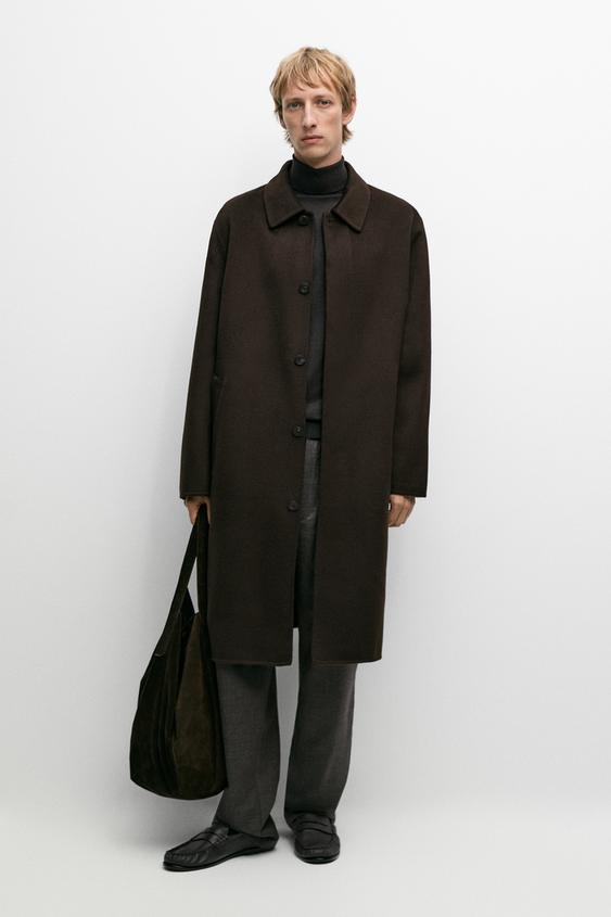 Manteau en double étoffe 100 % cachemire - Marron de Zara - Image 0
