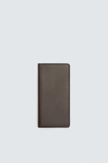 Zara NAPA LEATHER XL WALLET - Brown