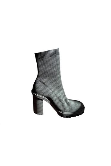 BLACK PLATFORM SOCK BOOTS