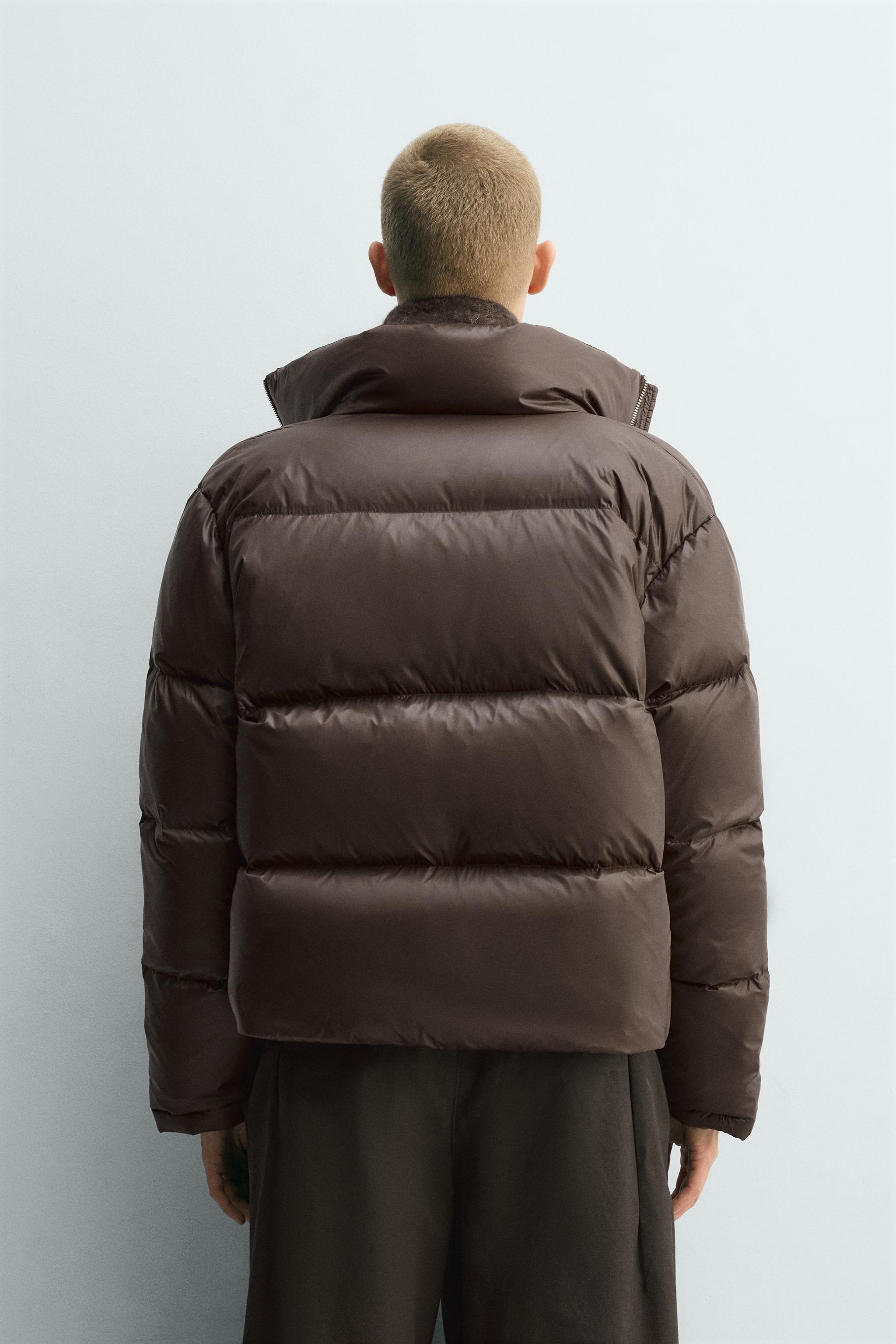 80％ダウン - 20％フェザー パフジャケット - ブラウン | ZARA Japan