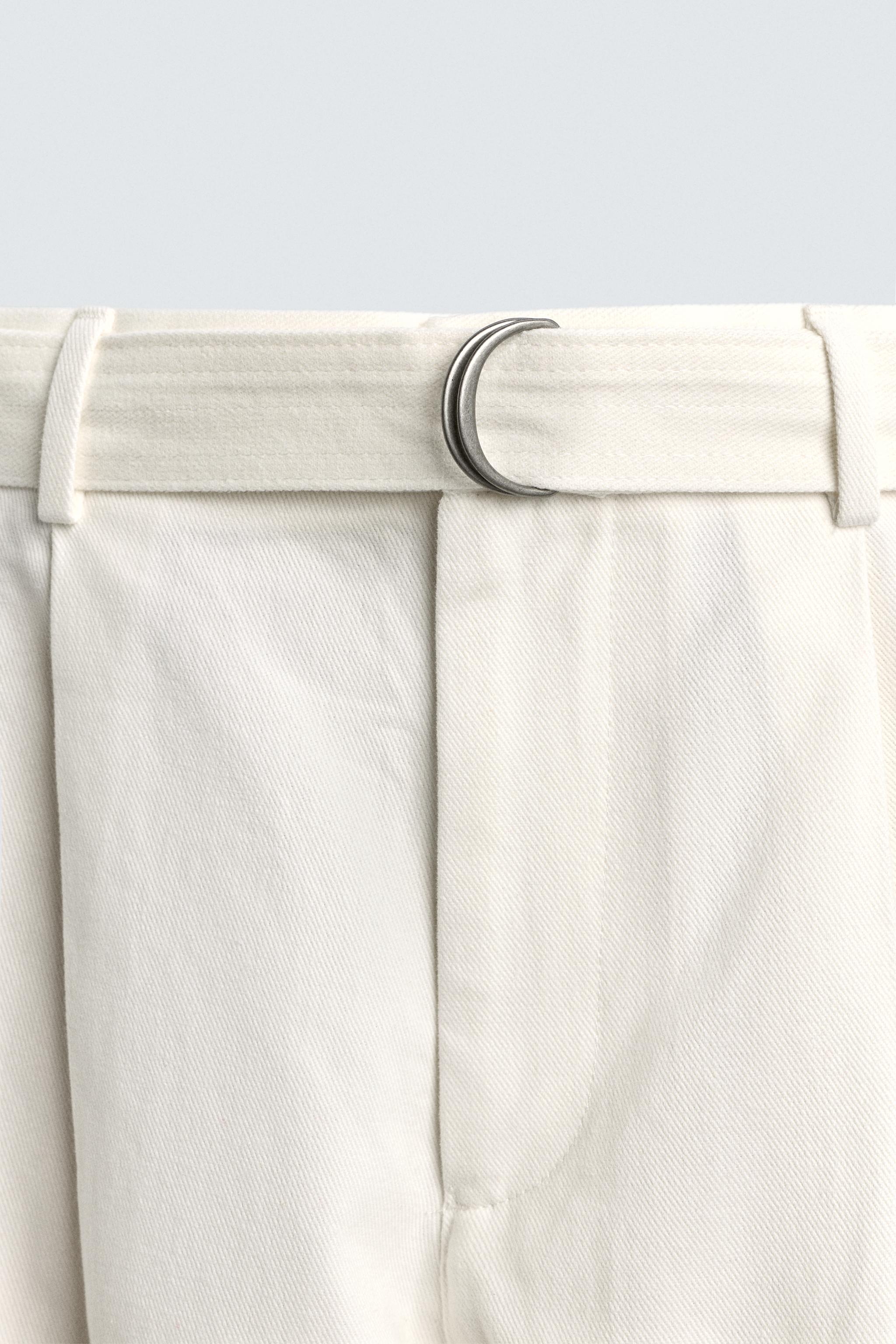 RELAXED FIT BELTED PANTS