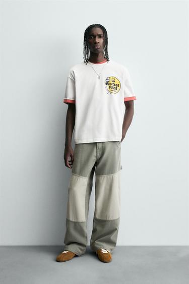 CONTRAST PRINT T-SHIRT - Oyster-white by Zara - Image 0