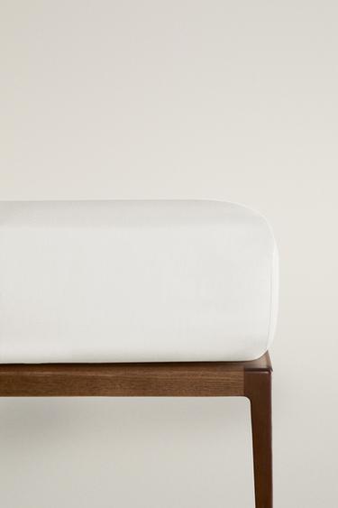 Zara SATEEN FITTED SHEET | 11.8" THICK (1000 THREAD COUNT) - White - Image 0