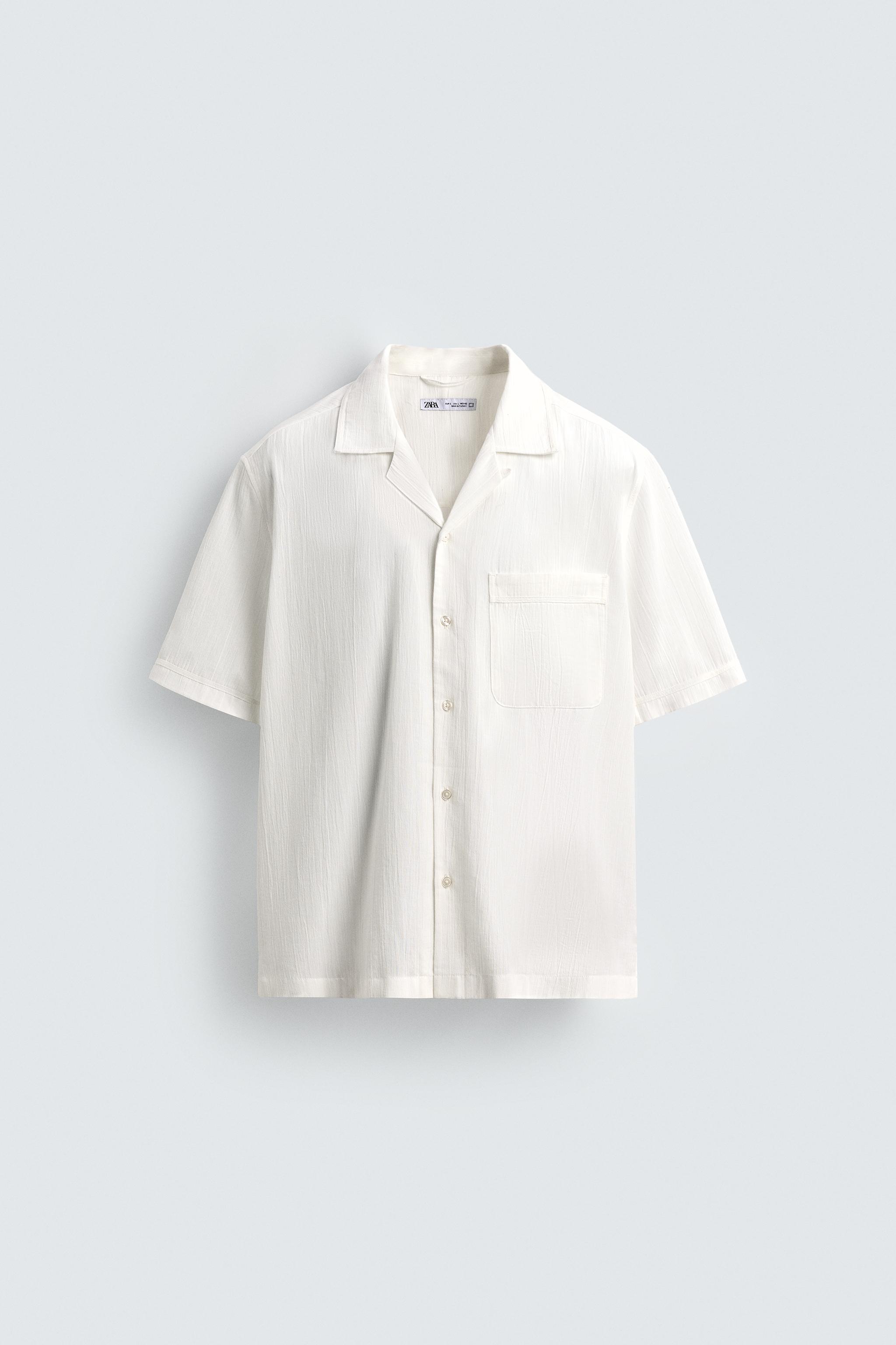 RELAXED FIT TEXTURED SHIRT - White | ZARA South Africa