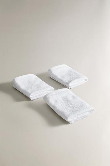 PACK OF RICE STITCH COTTON HAND TOWELS (PACK OF 3) - White by Zara - Image 2