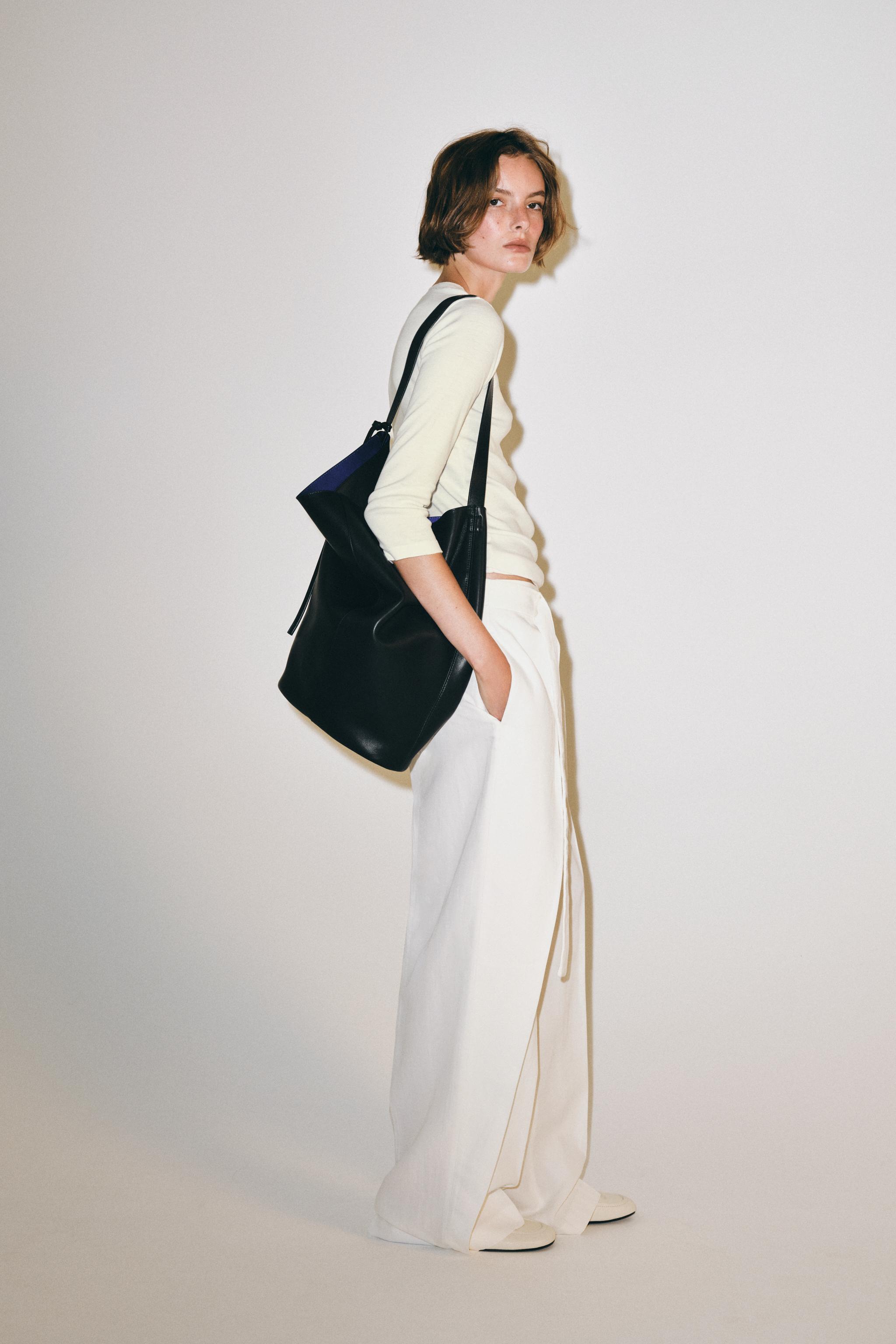 Женские брюки Zara ZW COLLECTION PLEATED BELTED TROUSERS — фото 4