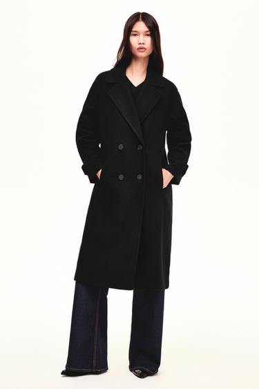 Zara 柔軟加大版大衣 - 黑色