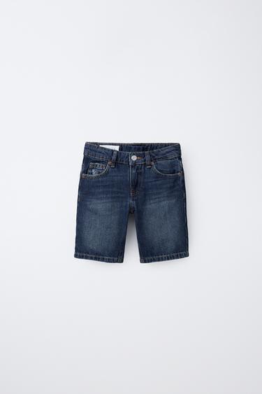 PANTALLONA TË SHKURTRA DENIM STRAIGHT - E kaltër nga Zara