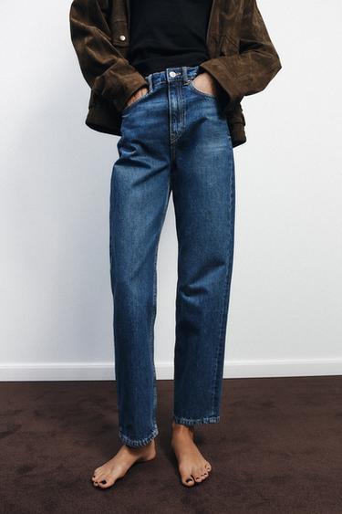 TRF MOM FIT HIGH-WAIST JEANS - Navy blue by Zara