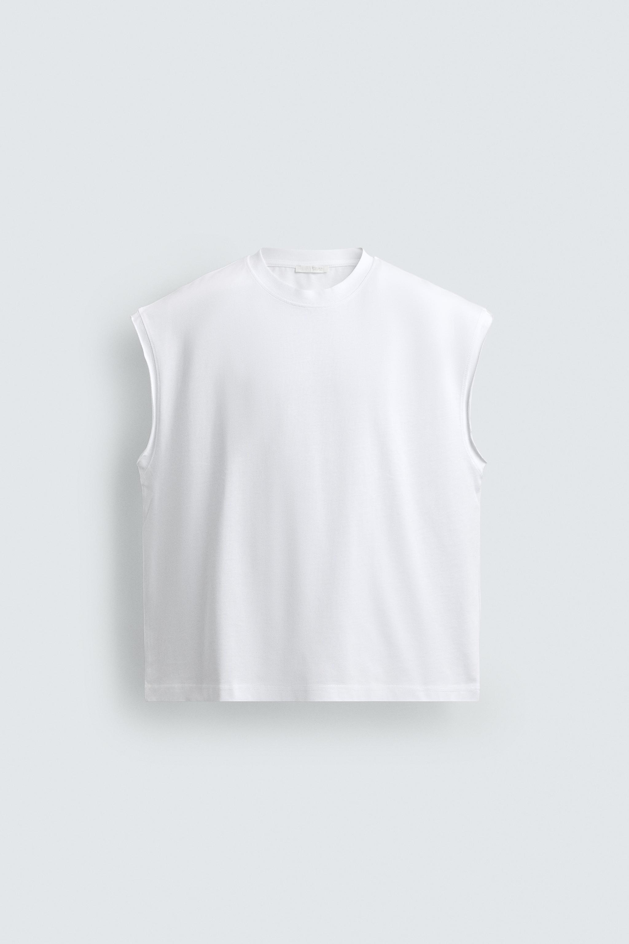 RELAXED FIT SLOGAN TANK TOP - White | ZARA India