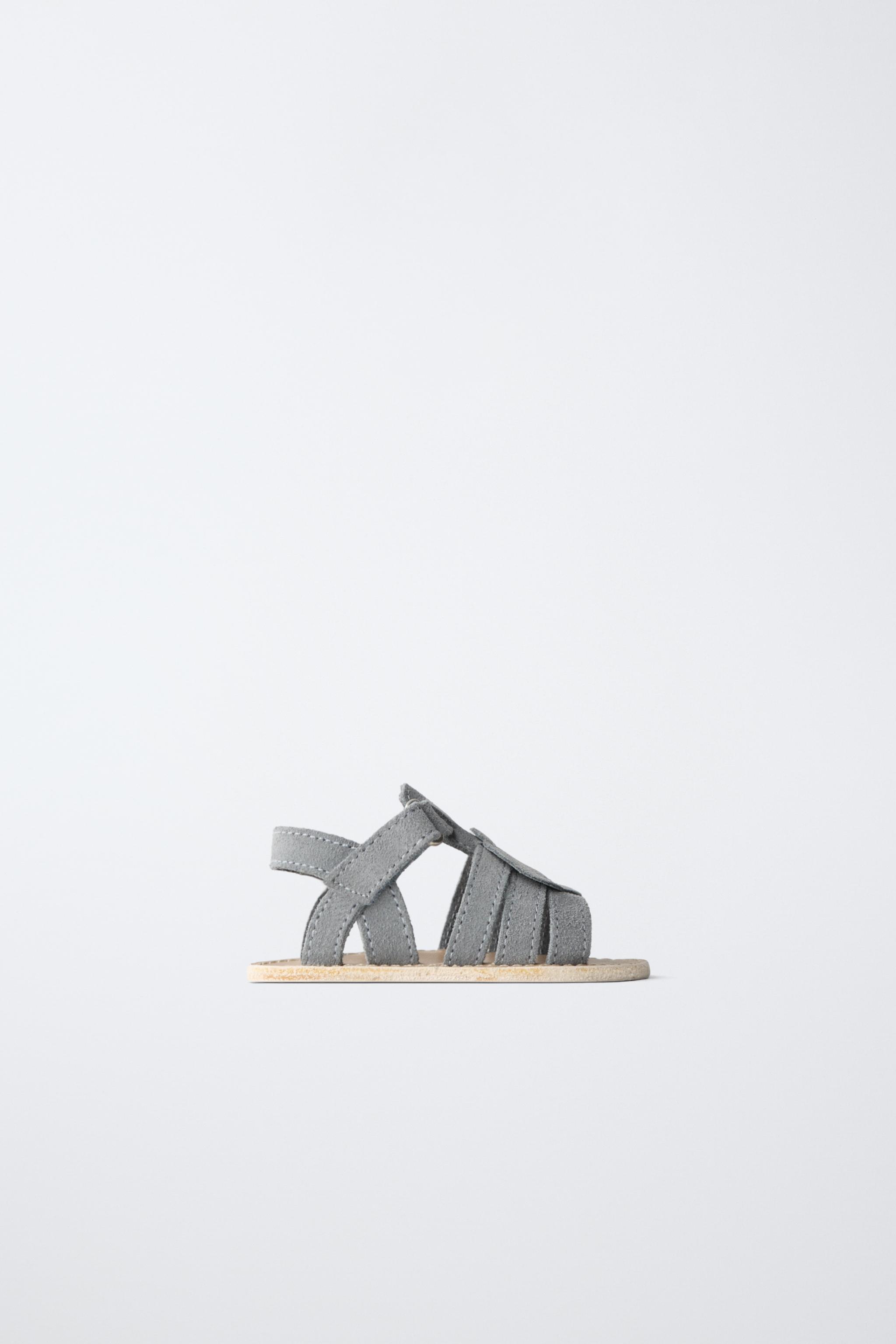 FISH LEATHER SANDALS — Blue