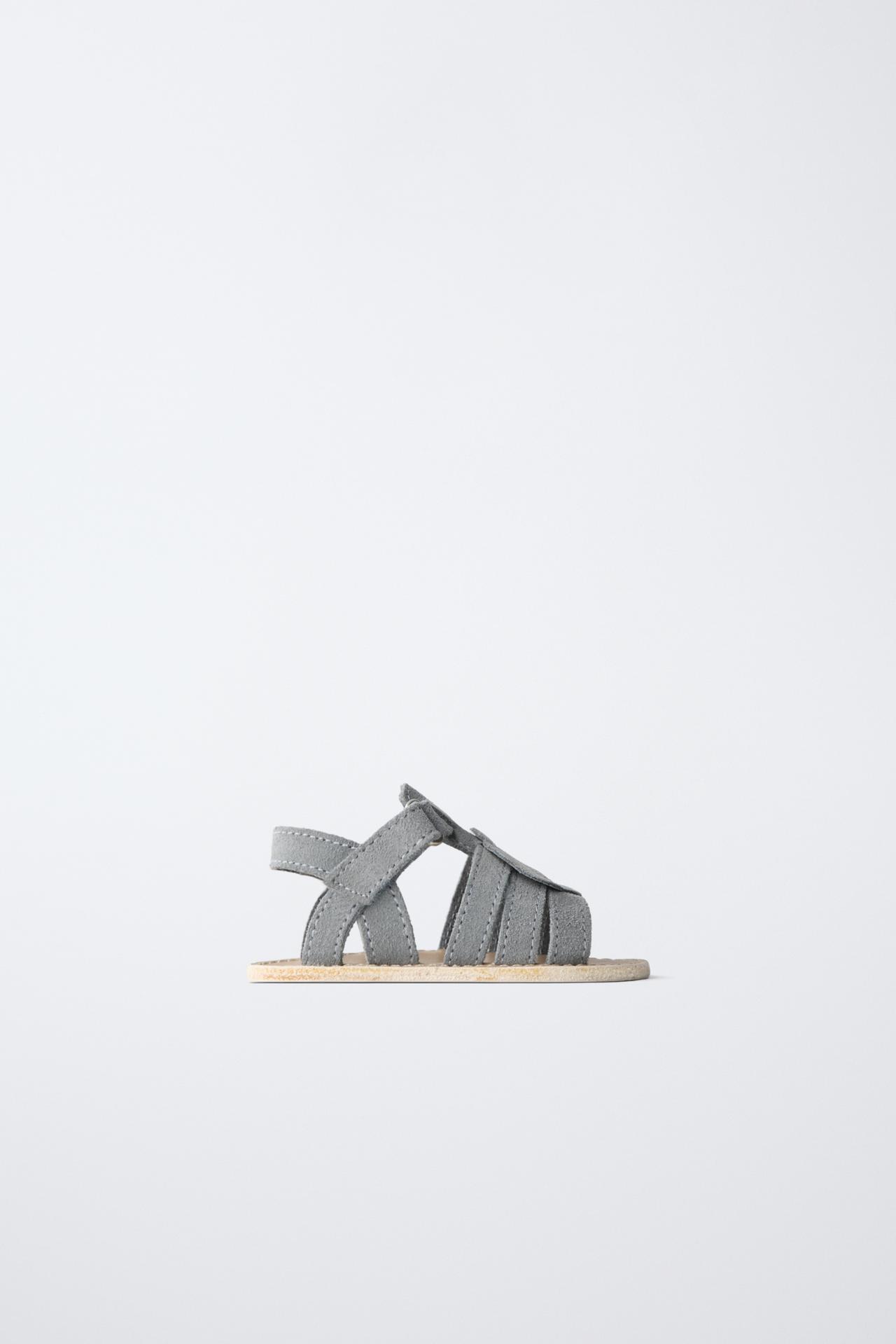 FISH LEATHER SANDALS — Blue