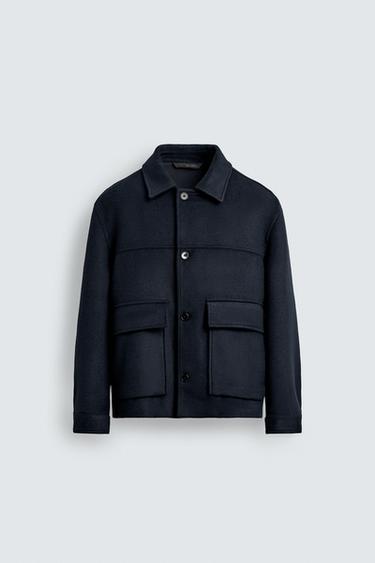 SHORT COAT WITH POCKETS - Navy blue by Zara