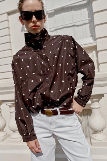 BLOUSON BOMBER À POIS - Marron chocolat de Zara - Image 1
