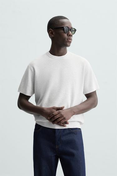 CAMISETA PUNTO PERLADO - Gris vigoré de Zara
