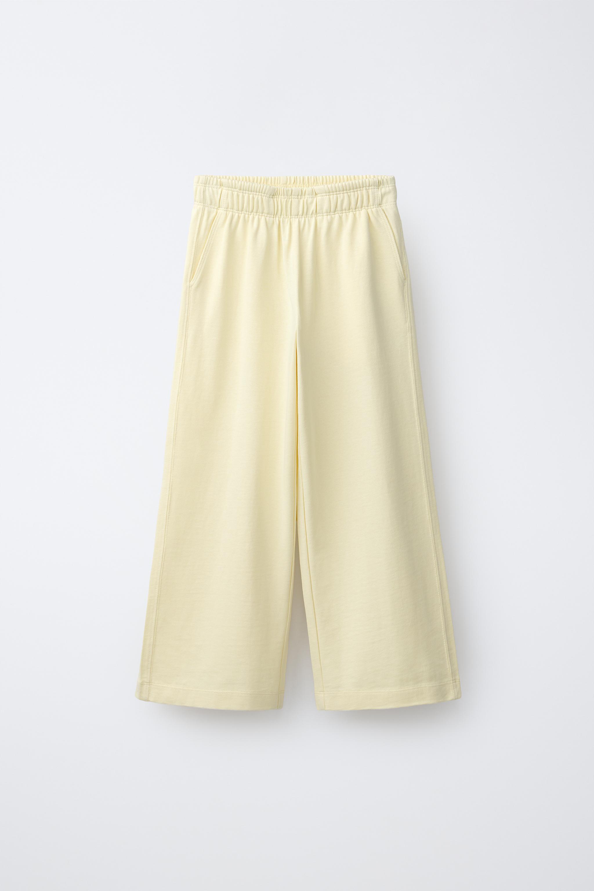 PANTALON EN MOLLETON HEAVY JERSEY À JAMBES LARGES