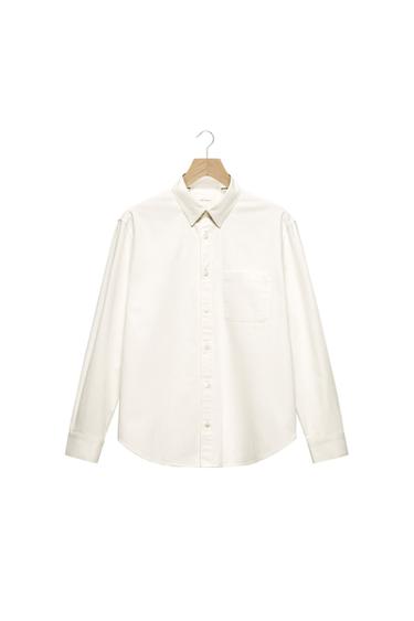 Zara RELAXED FIT DENIM SHIRT - White