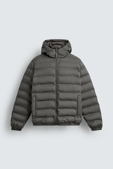 LIGHTWEIGHT QUILTED HOODED JACKET - Charcoal grey by Zara