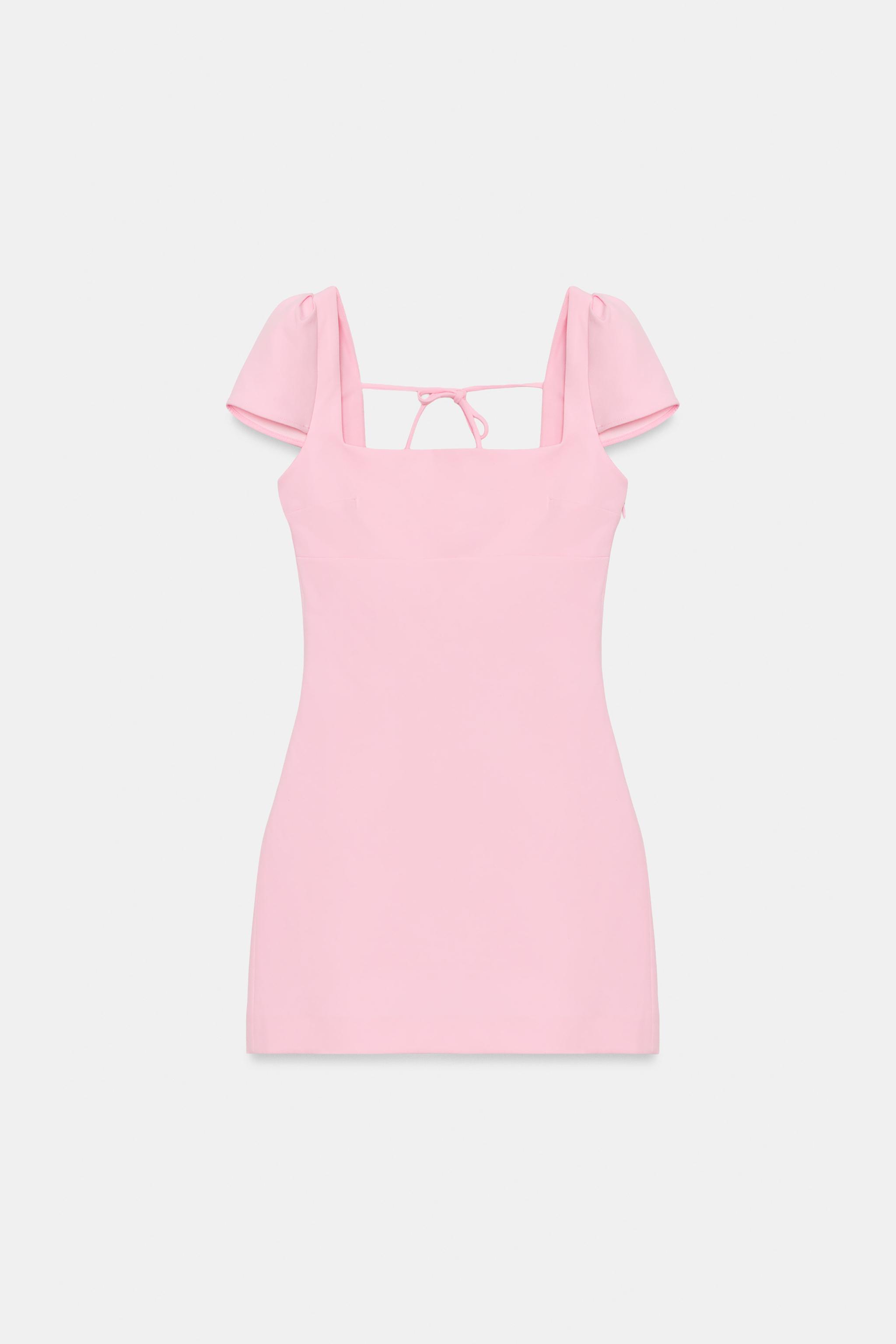 ROBE MINI À NŒUDS AU DOS ET POIS