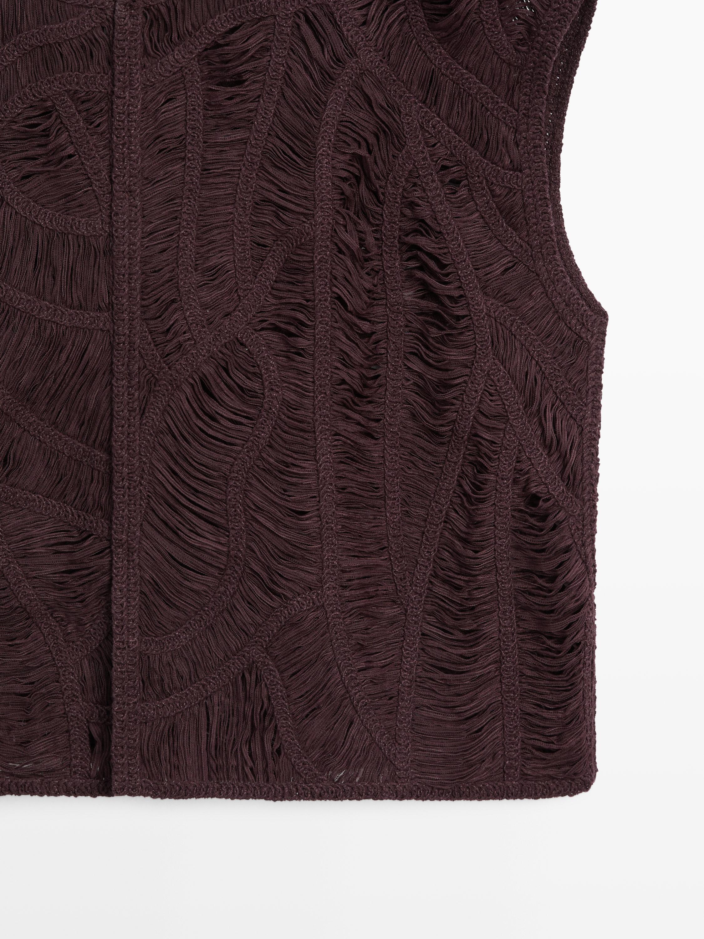 Crochet knit vest