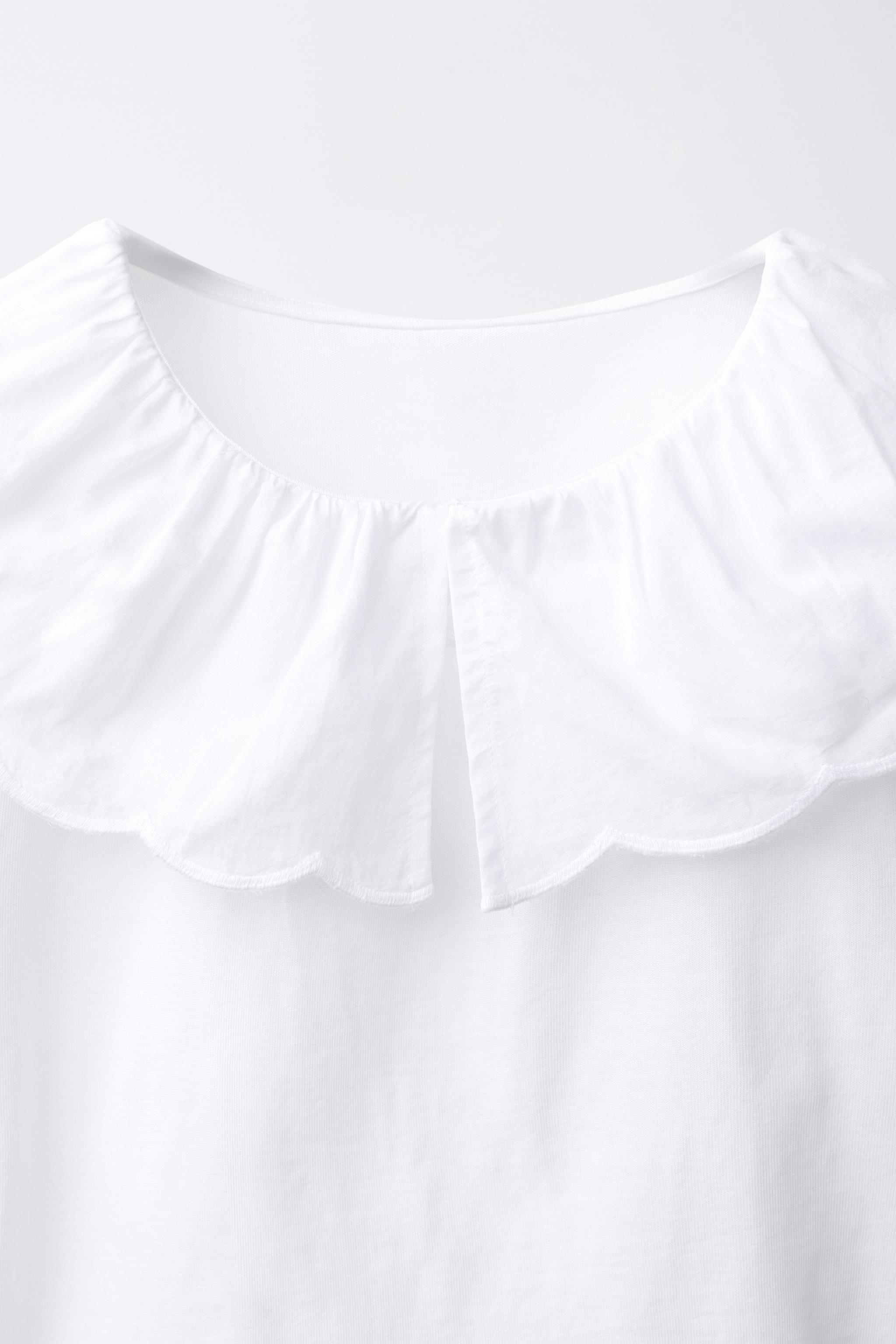 Детские топы Zara ROMANTIC RUFFLED COLLAR TOP — фото 4