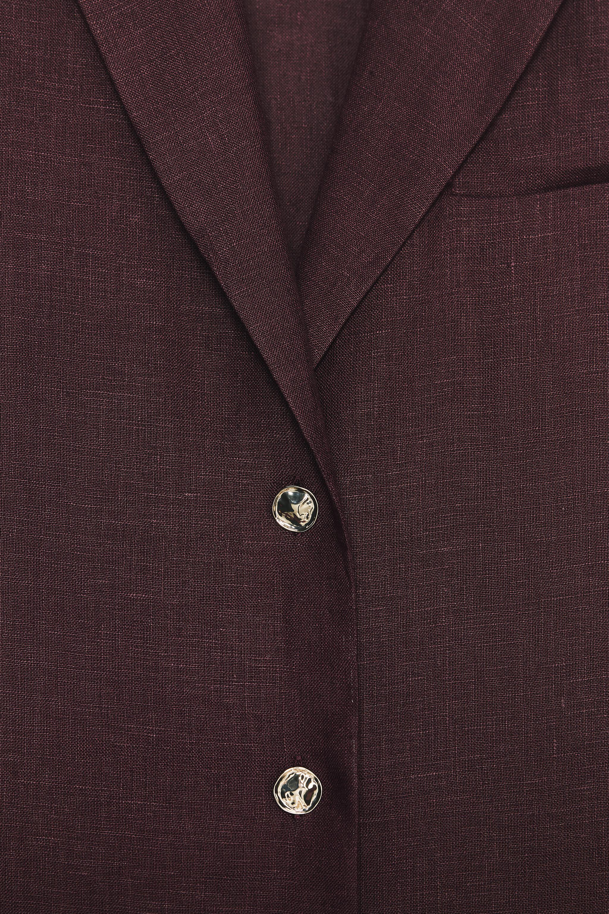 リネン100%ロングブレザー - ダークパープル | ZARA Japan / 日本