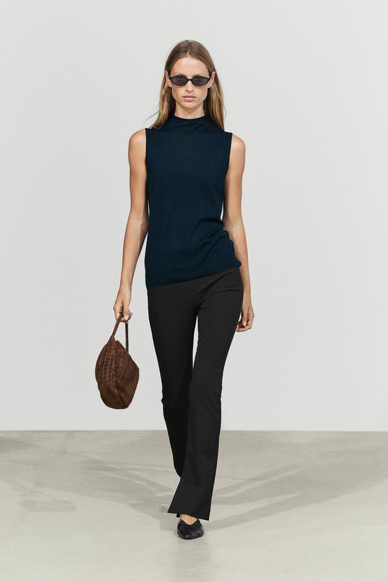 Zara Technical flare fit pants - Black - Image 0