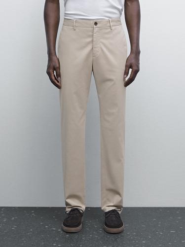 Pantalón slim fit estructura - Beige de Zara
