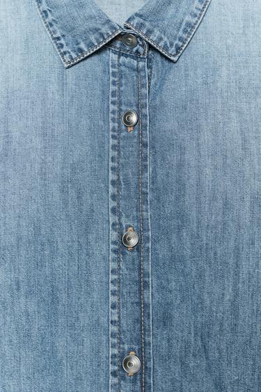 CHEMISE EN DENIM TRF - Bleu de Zara - Image 4