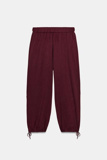 KNIT SAROUEL TROUSERS - Burgundy by Zara - Image 0