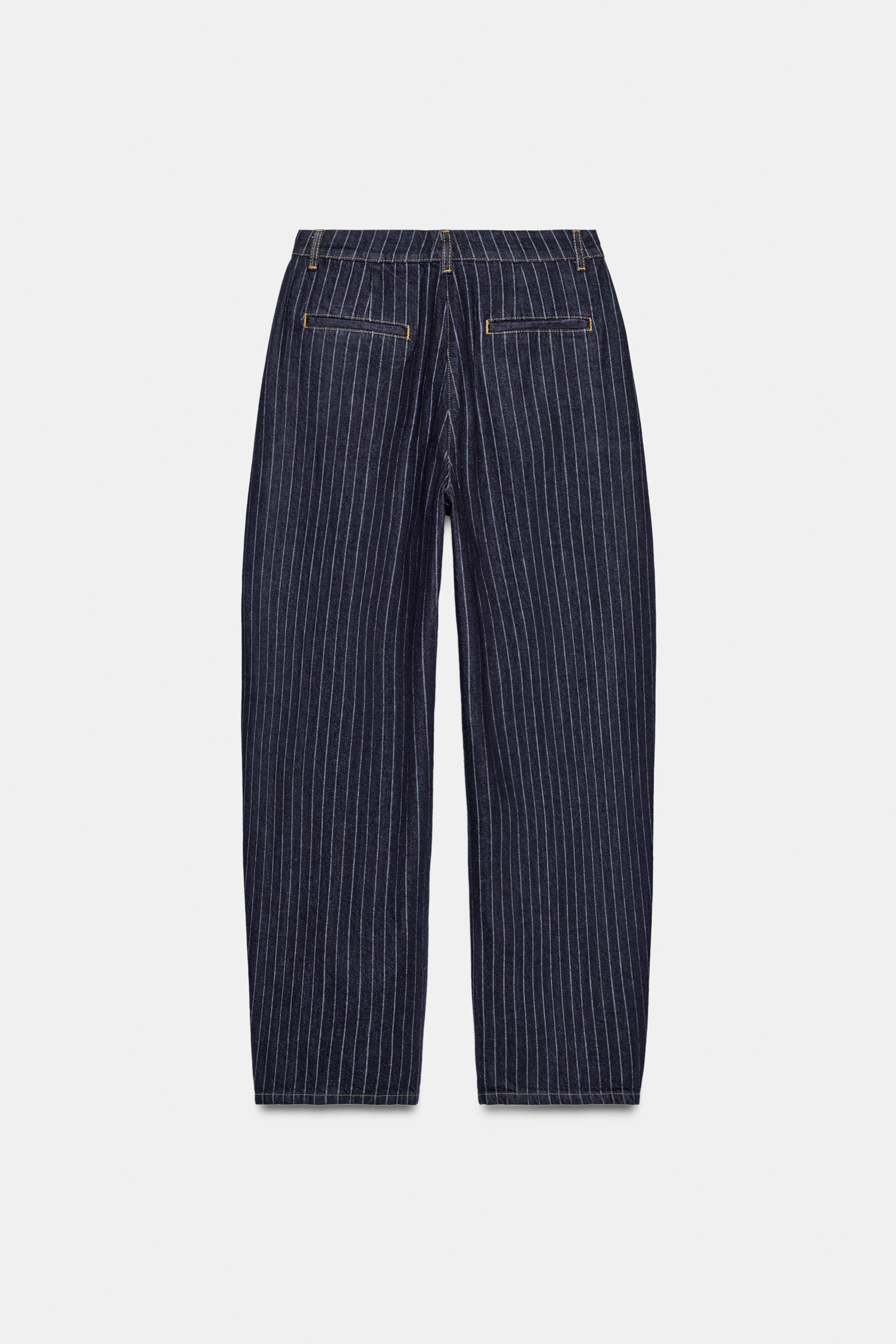 ZW COLLECTION MID-RISE STRIPED BALLOON JEANS