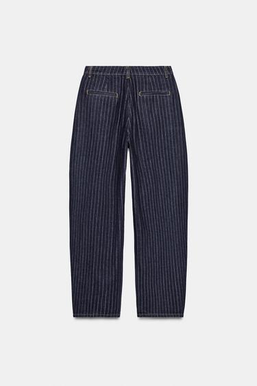 JEAN ZW COLLECTION BALLOON RAYURES TAILLE NORMALE - Bleu de Zara - Image 7
